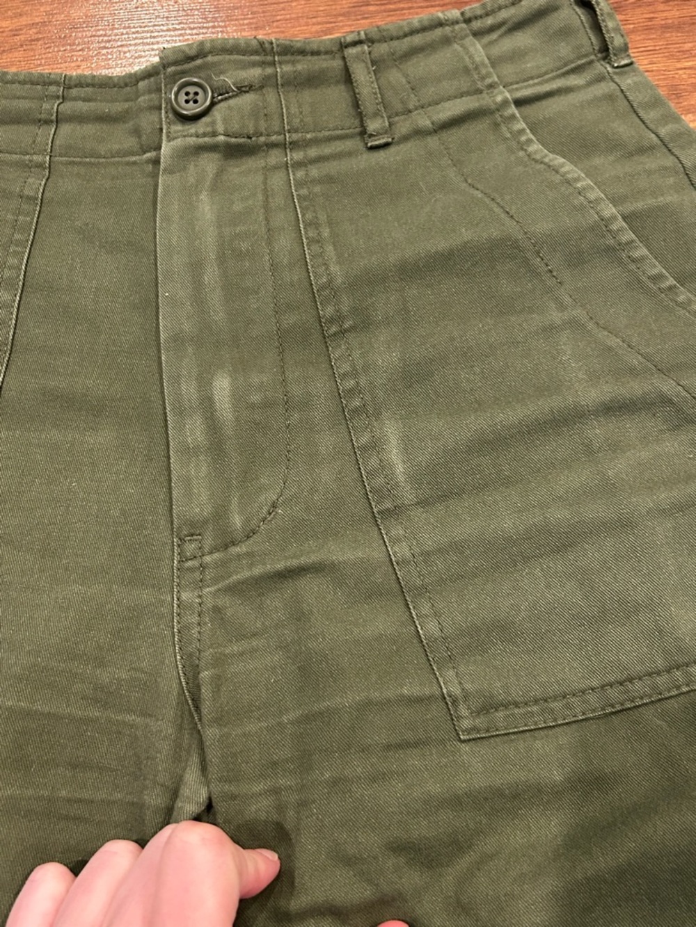 John Galt Pants Olive Kim Army Cargo Utility OS ~ Women’s 4 High Rise - Picture 4 of 10
